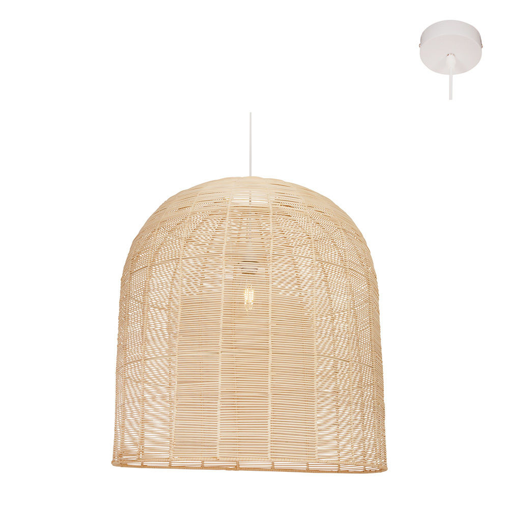 Tesse 420 - Pendant - E27 1x60w - Nature Woven Rattan