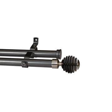 28MM DOUBLE POLE SET-STACKED BALL-GUN METAL-1.5M