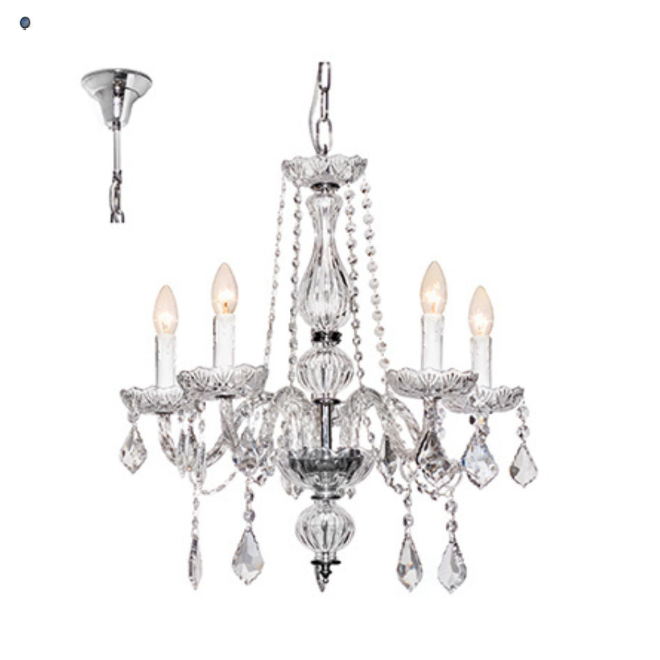Toledo Chandelier Chrome/Clear E14 5x40w
