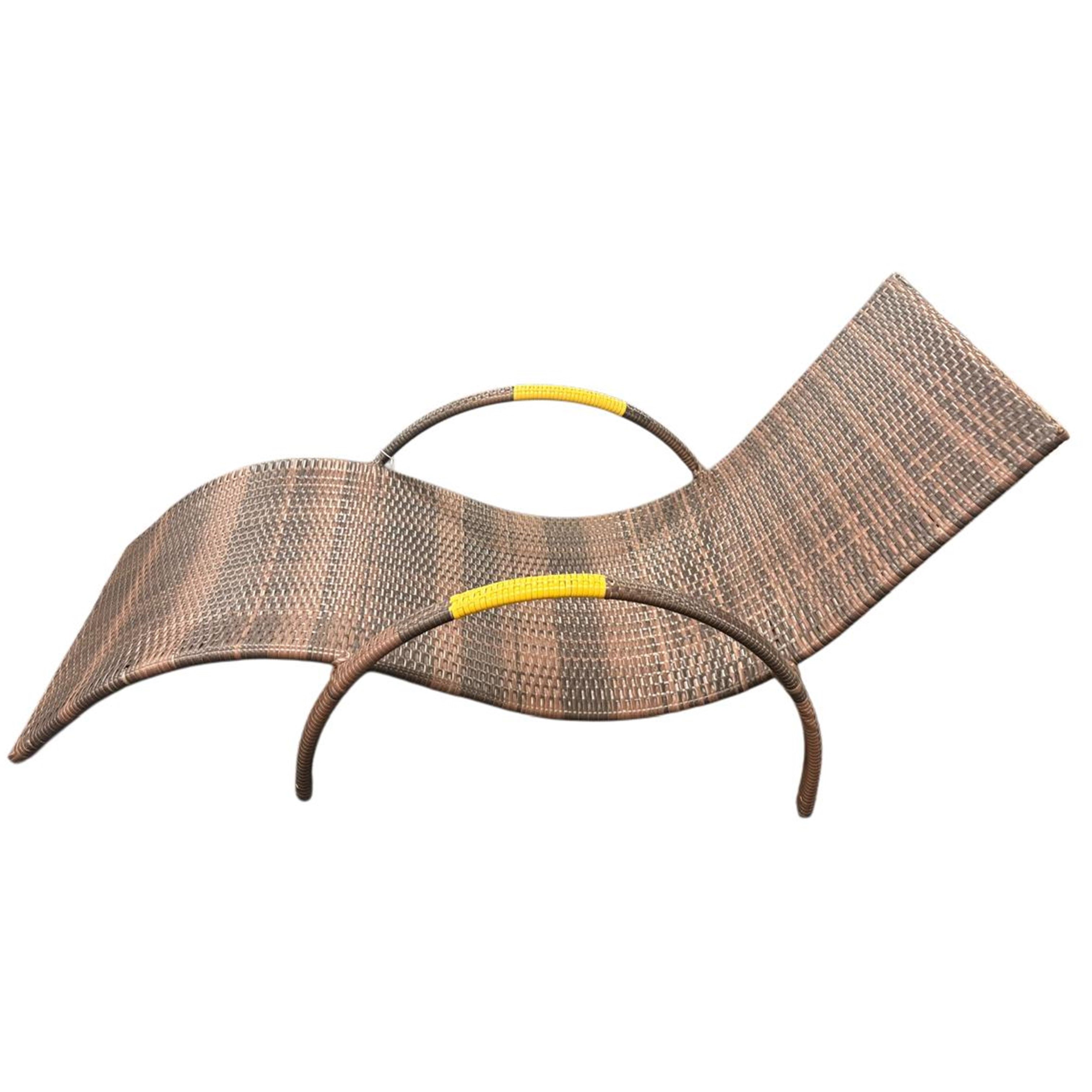 Madiega Furniture - Brown & Tan Rattan Poolside Lounge Chair
