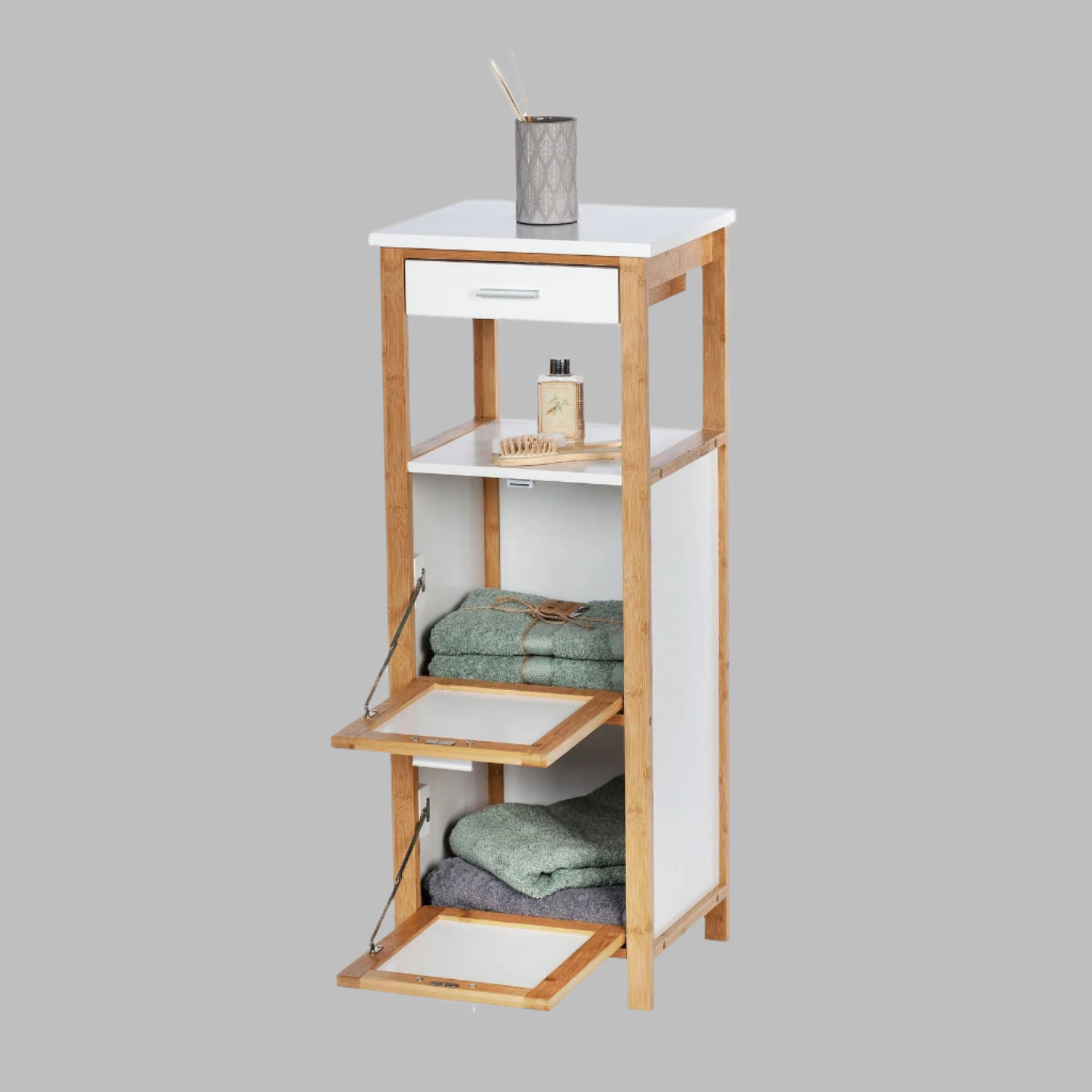 Shelving Unit W/ 2 Compartments Drawer Finja Bamboo