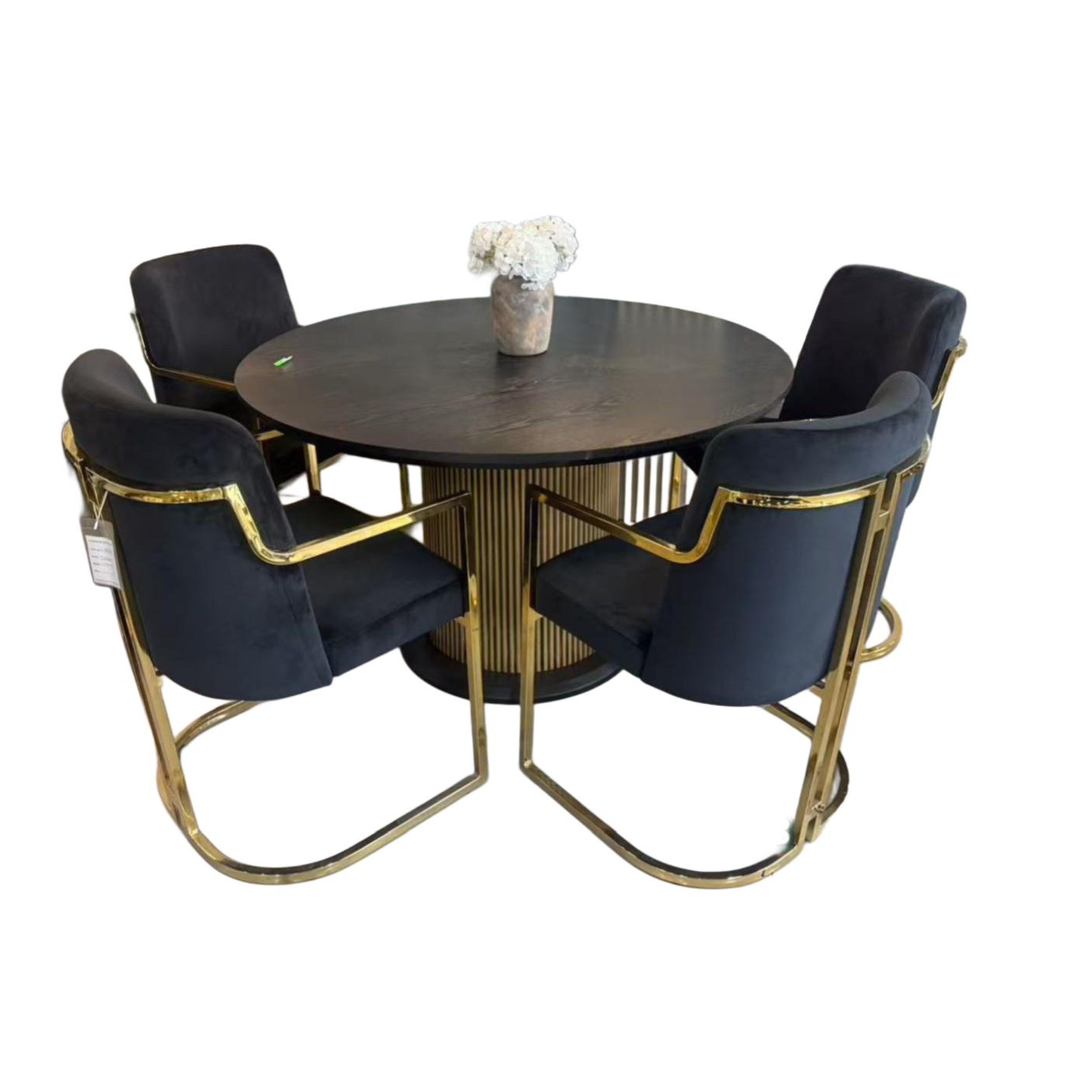 Madiega Furniture - 4-Seater Gold Luxe Dining Set