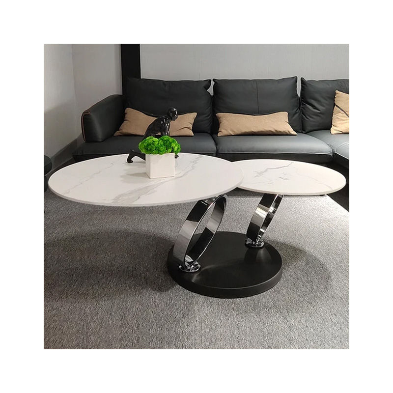 KC FURN-Sintered Stone Motion Coffee Table (silver)