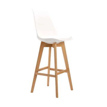 Vividitto - Lica Wooden Leg Barstool - White