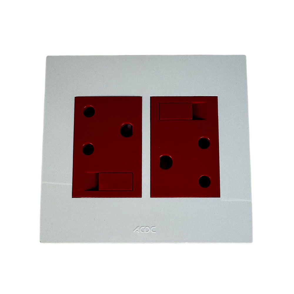 ACDC - White Orion 16A SA Socket With Dedicated Red Switched Socket
