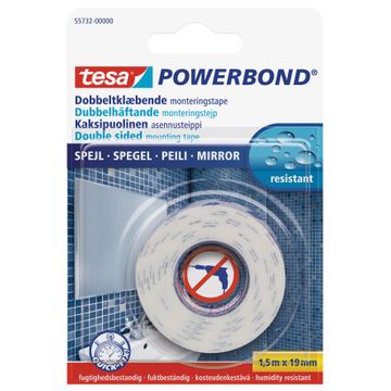 TESA Powerbond Mirror Tape 1.5m x 19mm Humidity Resistant