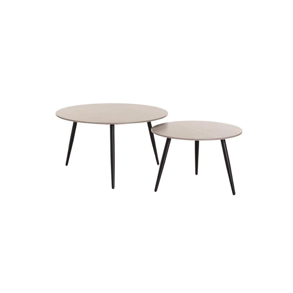 Fia Set of 2 Stone Top Coffee Table - Grey