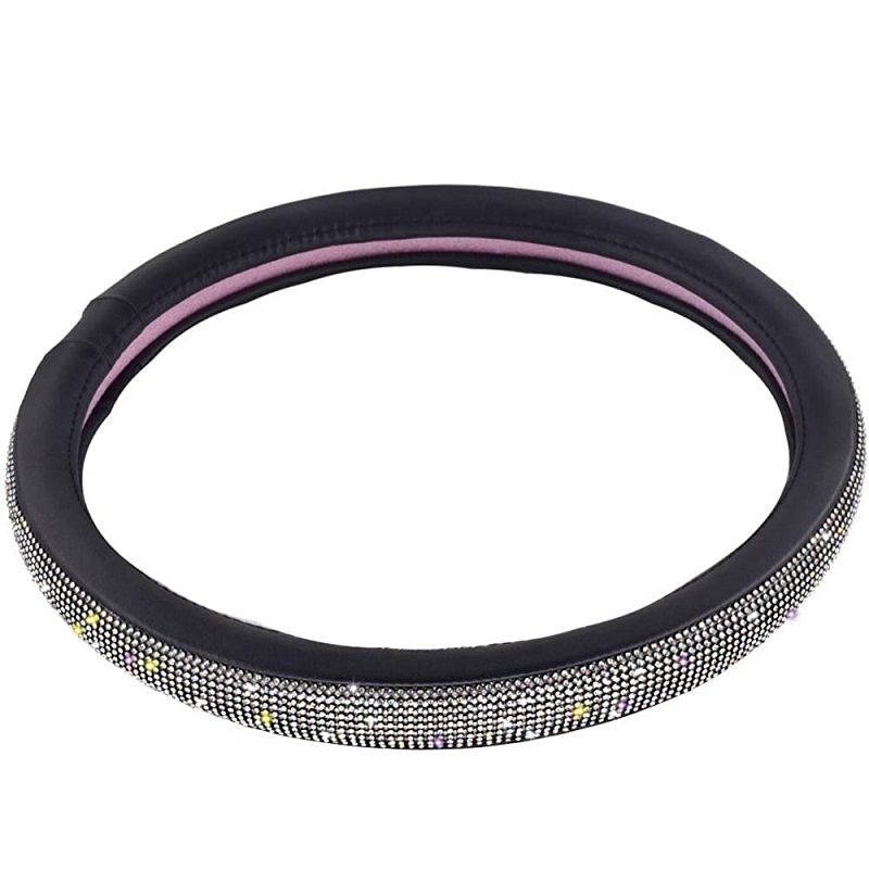 Steering Wheel Cover with Bling Bling Crystal Rhinestones 15 Inch