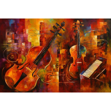 Canvas Wall Art - Harmonic Fusion By Chromatic Expressions Vibrant - A1678 - [120 x 80 cm]