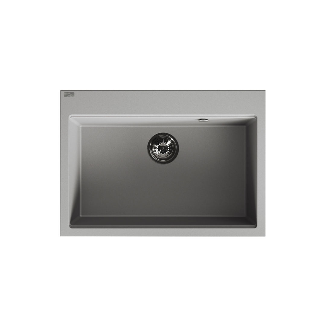 Laveo Tau Granite Sink 1 Bowl 700mm - Grey