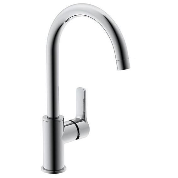 Franke kitchen sink mixer tap highrise swivel single lever chrome h32cm spout reach 18.5cm