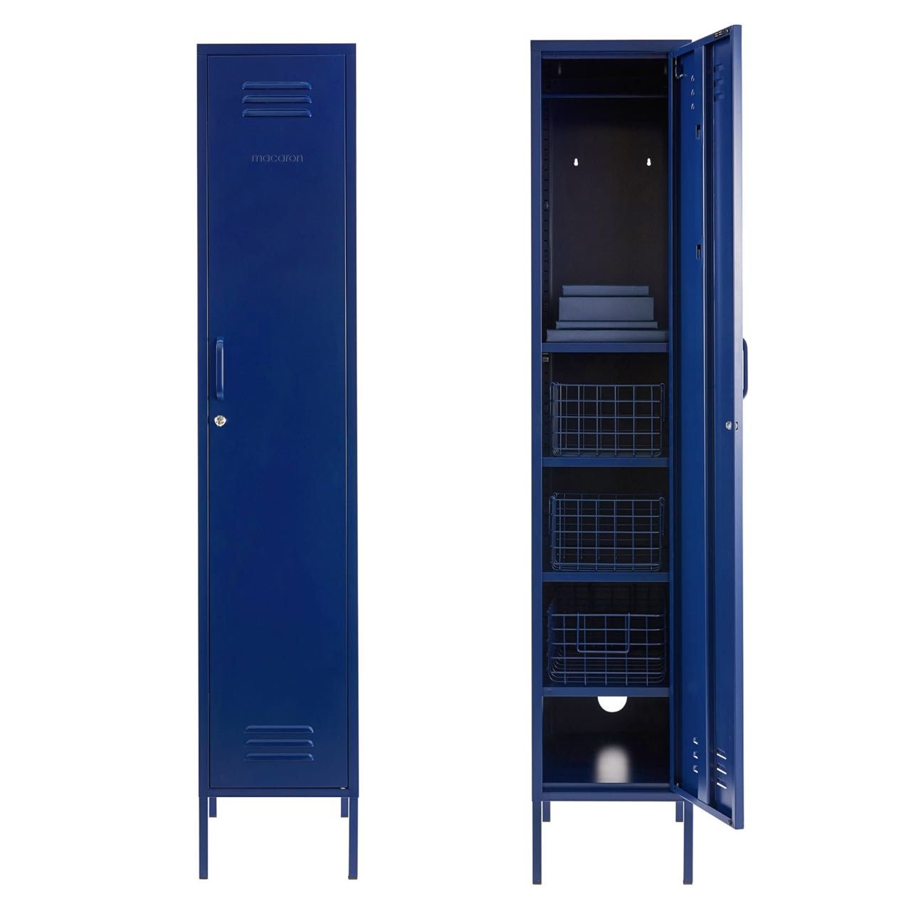 Steel Single Door Skinny Wardrobe Storage Cupboard Locker