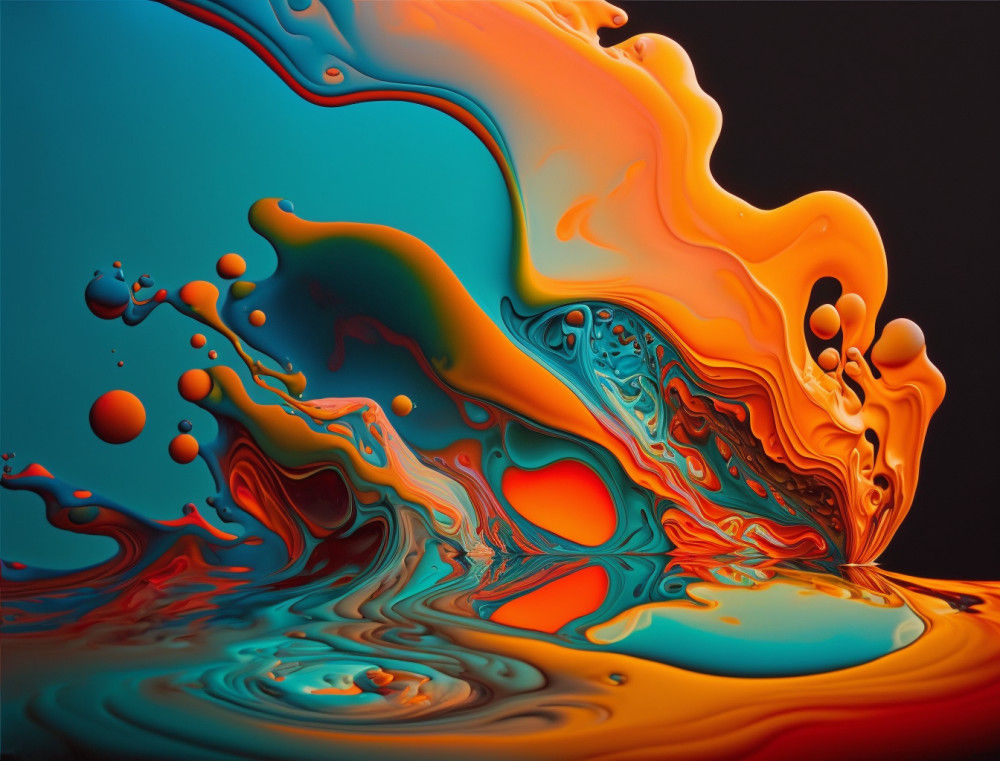 Canvas Wall Art - Canvas Wall Art-Vibrant Colorful Dutch Pour - B1242 - [120 x 80 cm]