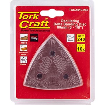 Oscilating Sandpaper A/O 80Mm 10Pc Delta Shape 240Grit
