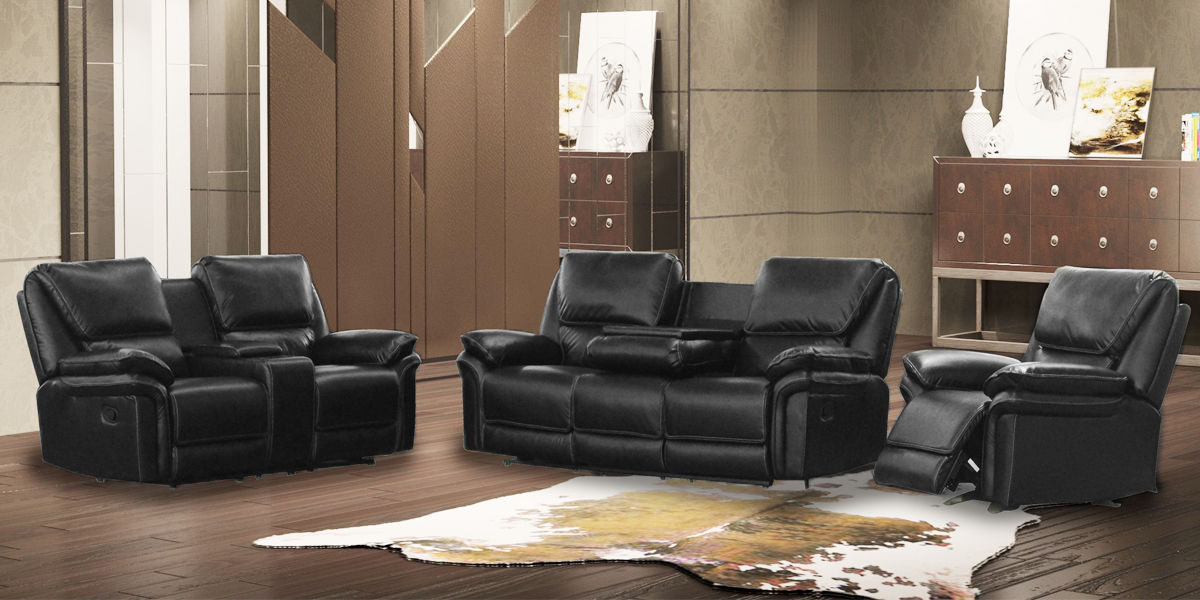 GOF Furniture Poltrona Bonded Leather Recliner Sofa Set LEROY MERLIN South Africa