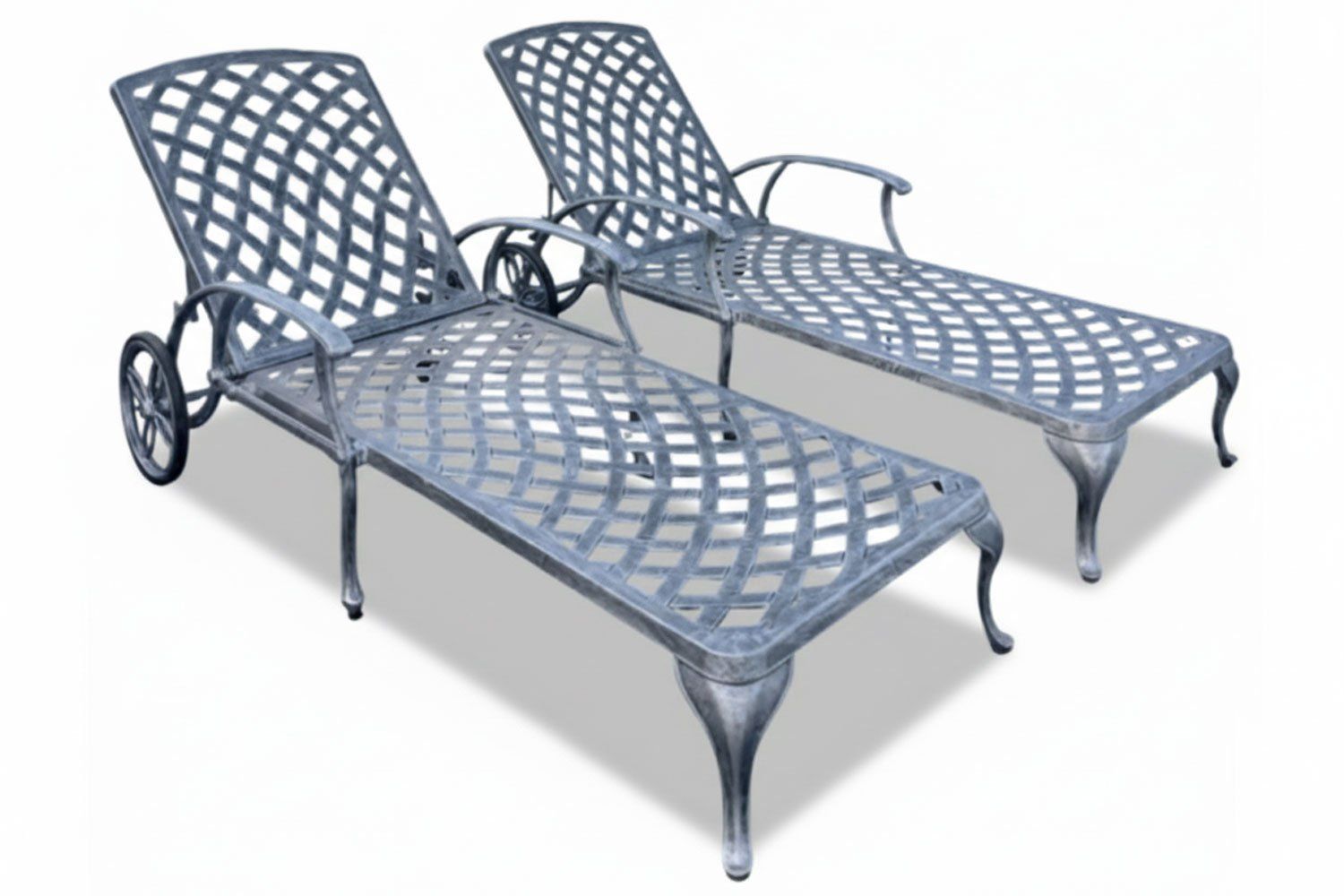 Aluminium Sun Lounger Set 2-Piece (Silver)