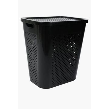 85L DOTTED LAUNDRY BASKET Sturdy Plastic Laundry Storage with Lid