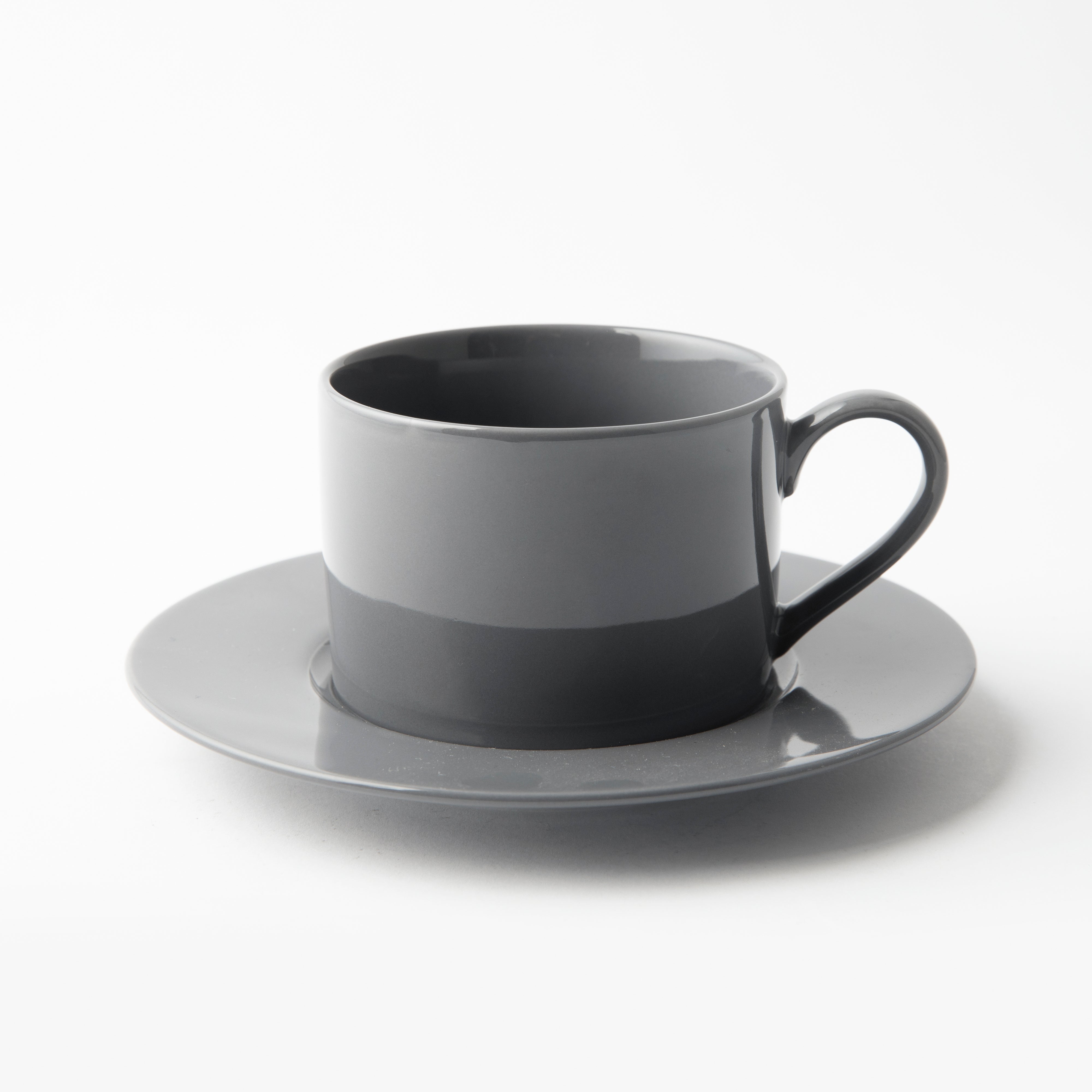 OMADA Maxim Dark Grey Cup & Saucer 4pce in gift box