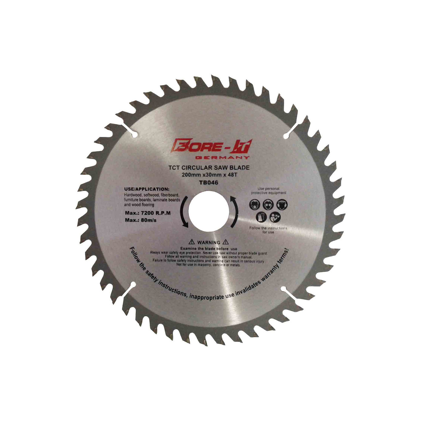 Bore-it - Circular Saw Blade - 200mm X 48t X 30/20/16b - 4 Pack