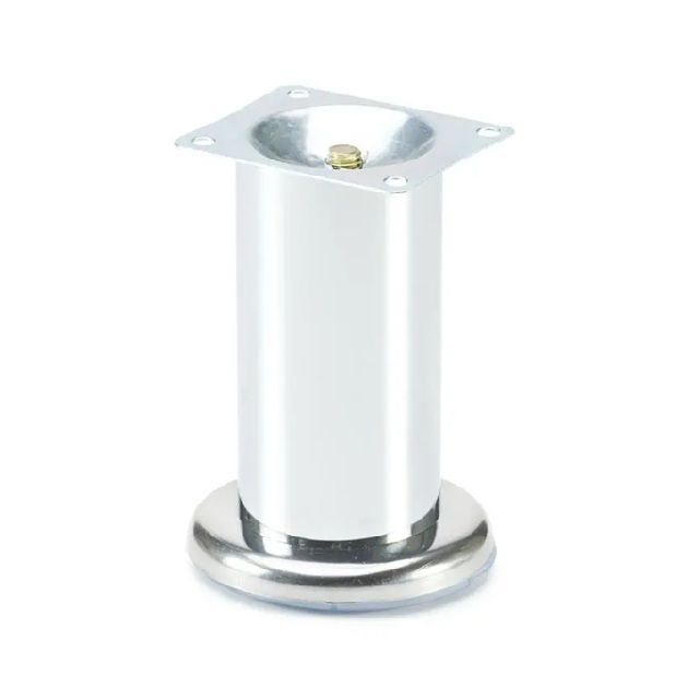 Round Leg on Base, Eco, H100mm, Chrome Plated (Set of 4) BY WOODLY