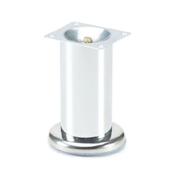 Round Leg on Base, Eco, H100mm, Chrome Plated (Set of 4) BY WOODLY