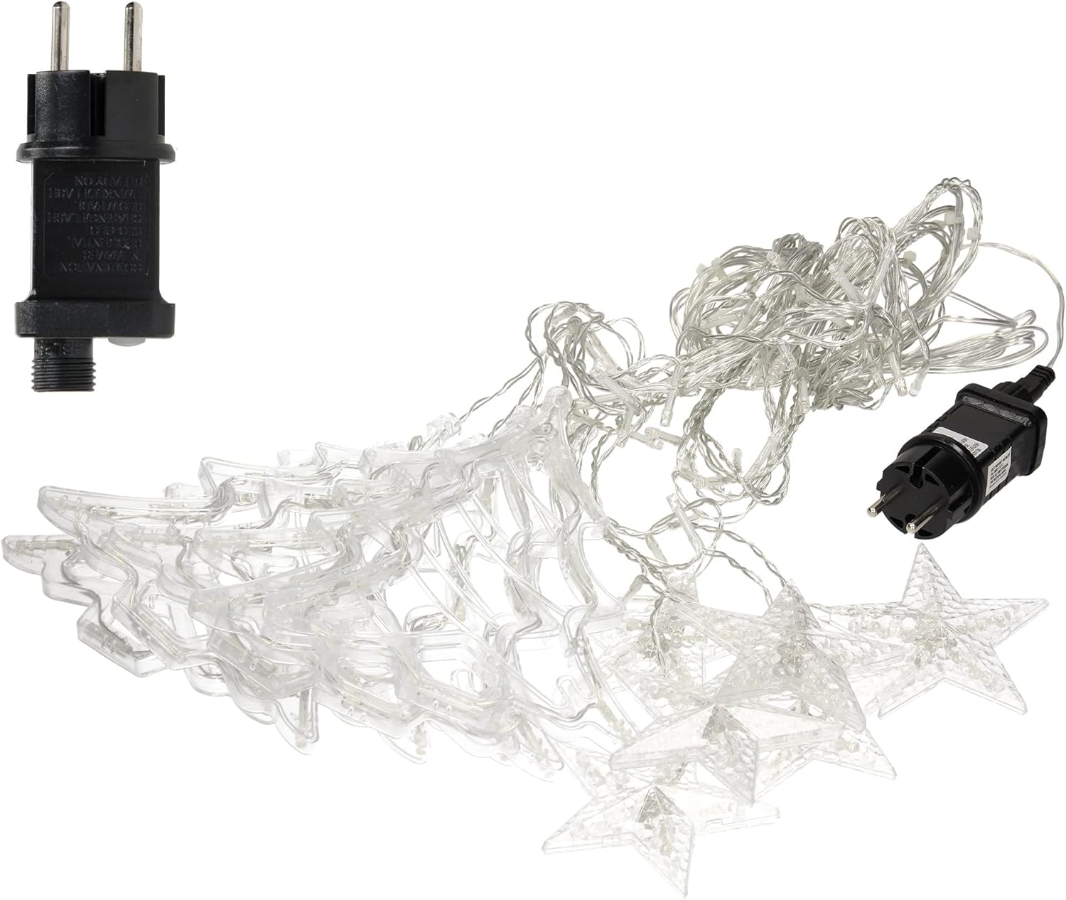 3M Star & Christmas Tree LED Fairy Curtain Light Warm White With Tail Plug Extension 8 Modes - ZYF-28