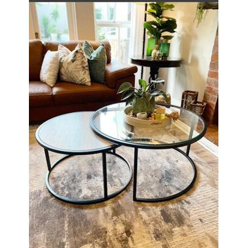 ASHER 2 piece round modern coffee table
