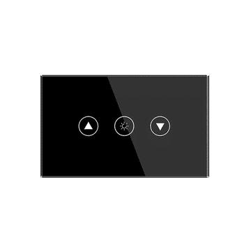 4 x 2 BLACK DIMMER SWITCH GLASS PLATE