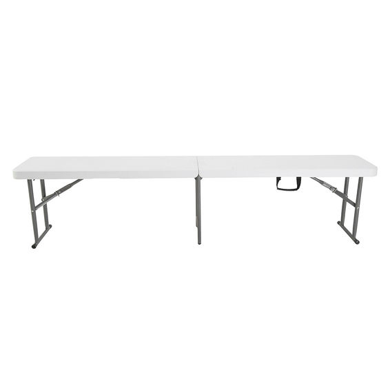 Lasa 182.5cm fold-in-half plastic catering event bench - white
