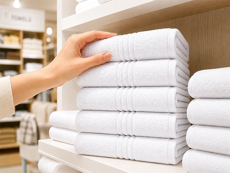 Hotel Collection 600GSM 50x90cms Hand Towels - 05 Pc Pack - Optical White