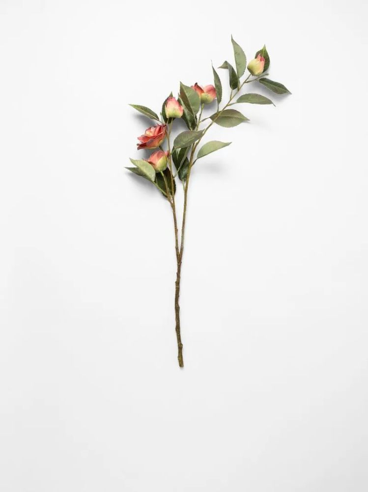 Camellia Stem 5 Flowers Dark Pink 69cm – Faux Decorative Floral Stem