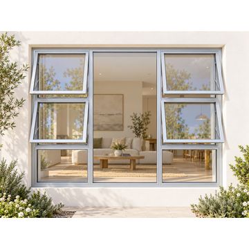 Kenzo Premium Top-Hung Aluminium Window - Silver, 1800 1500 mm, Four ...