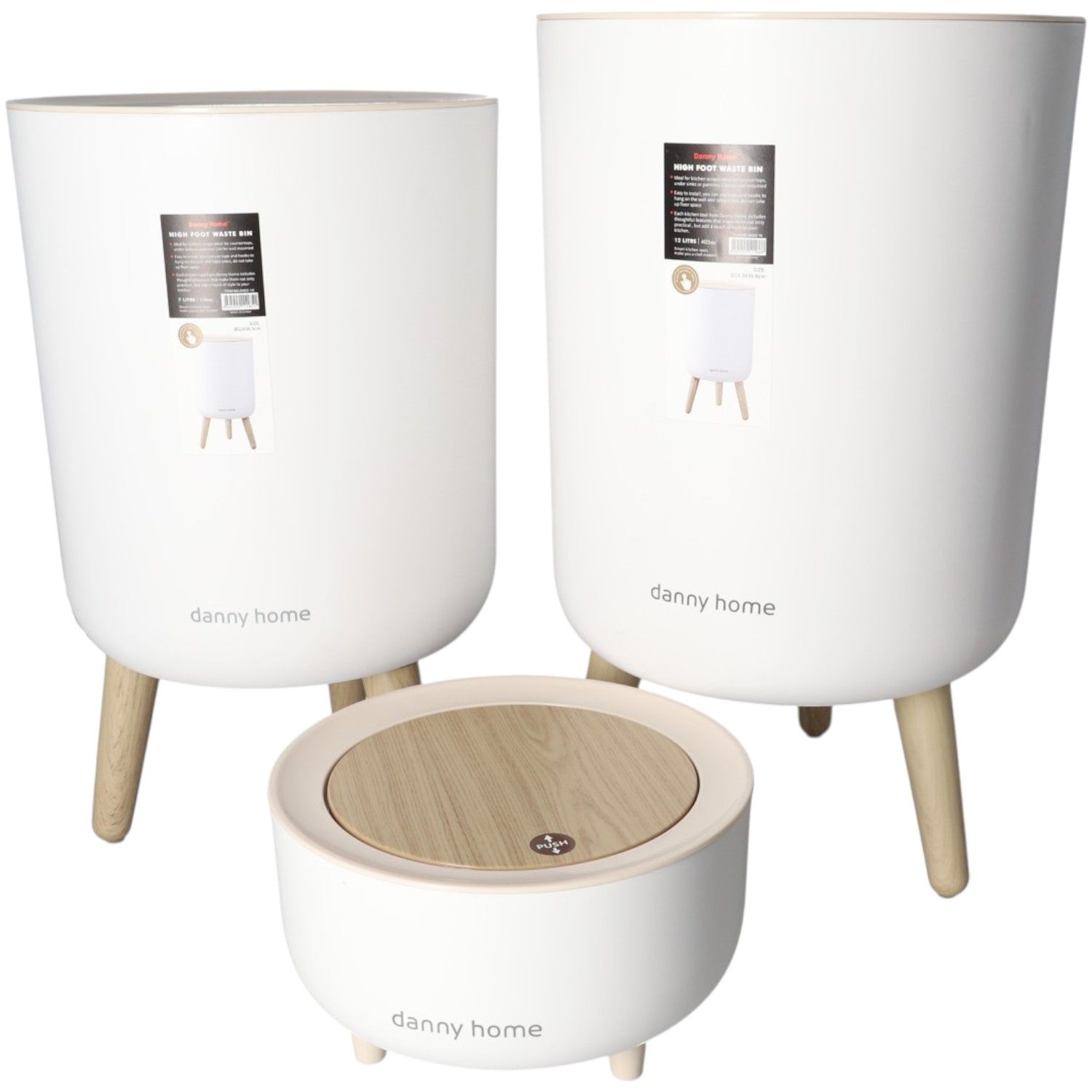 Danny Home Cylindrical Open-Top Bin Set 3 Pieces