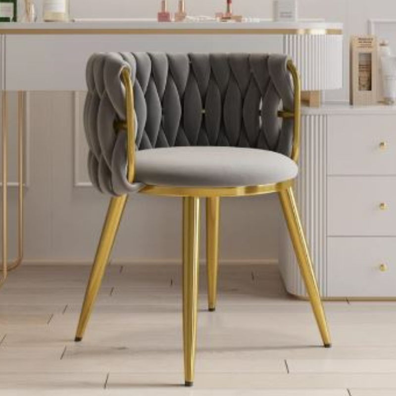 Dove Velvet Dinning Chairs-Round Grey