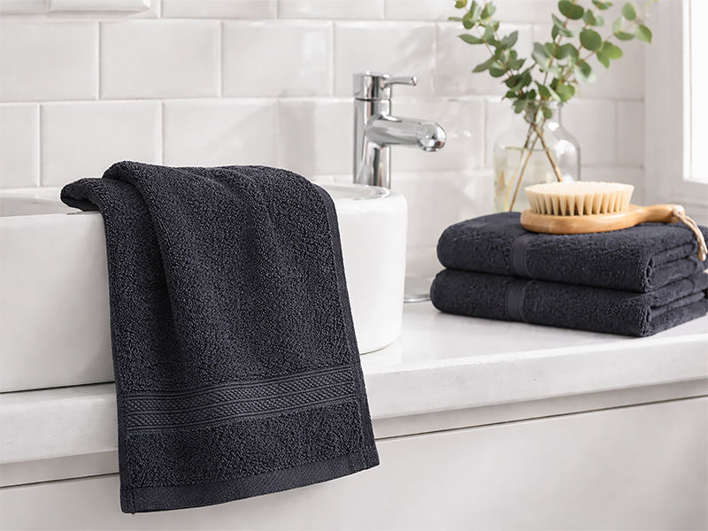 Plush 450GSM 30x50cms Guest Towels - Jet Black (1pc pack)