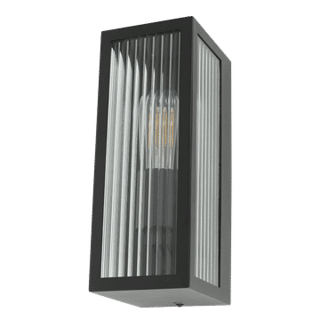 Zebbies Lighting Kamara Black Outdoor Wall Light with Beveled Glass