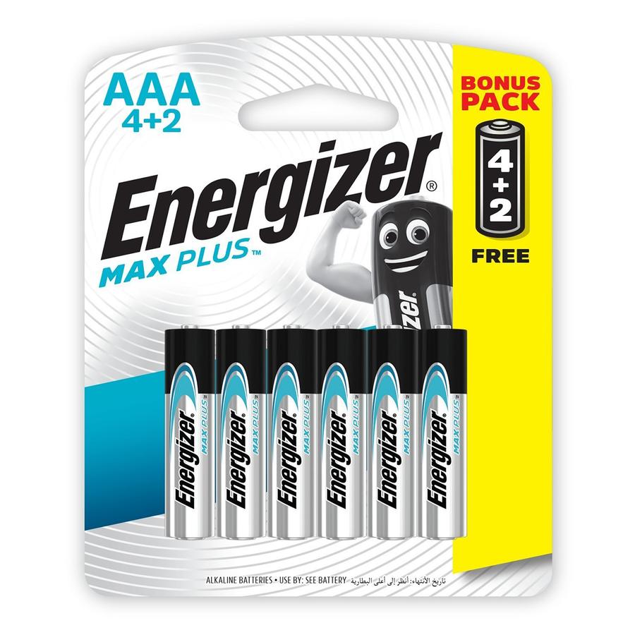Energizer Battery Max Plus Aaa 4 + 2 Free 6 Pack