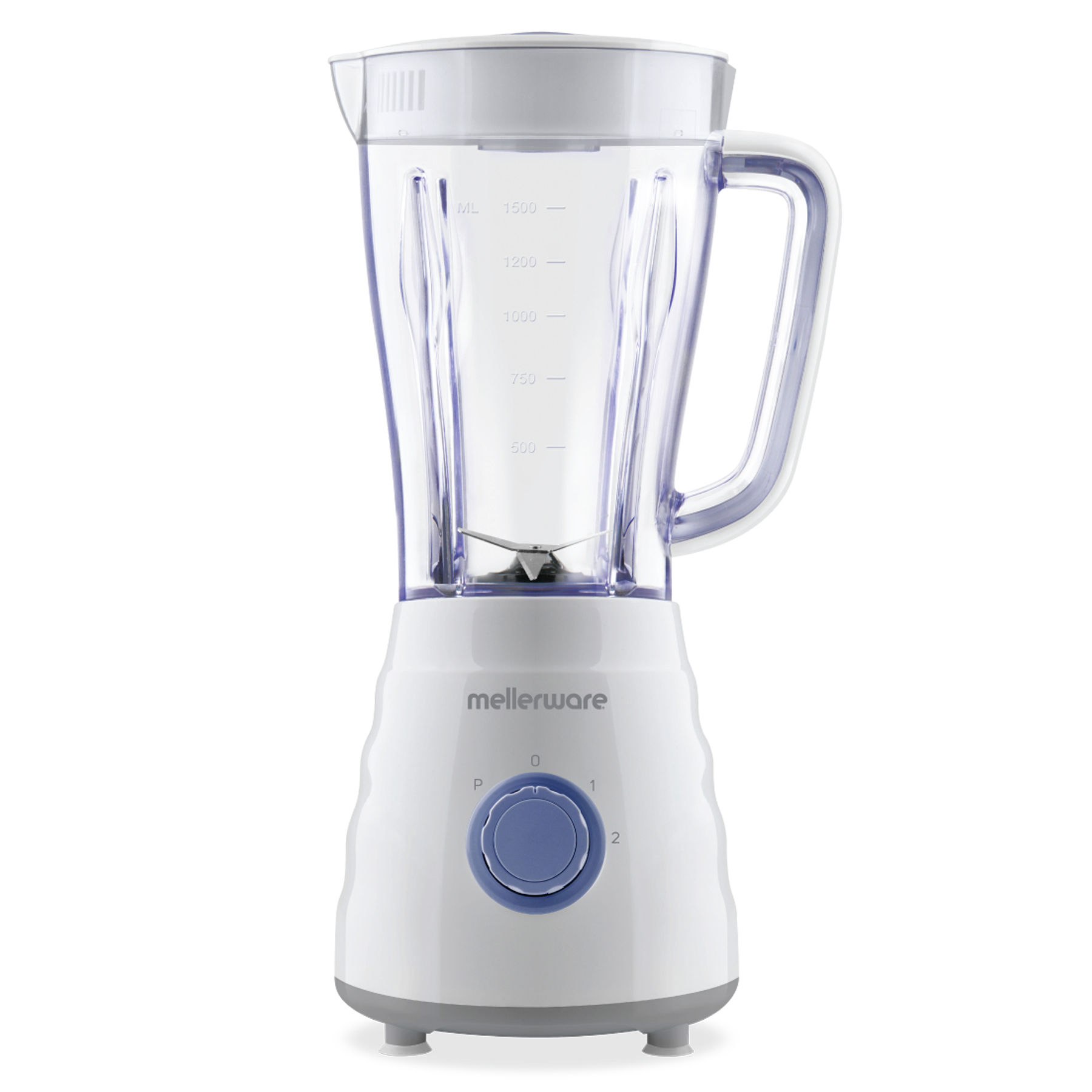 Mellerware Jug Blender With Coffee Mill & 4 Metal Straws Plastic White 1.