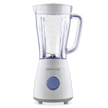 Mellerware Jug Blender With Coffee Mill & 4 Metal Straws Plastic White 1.