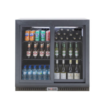 PolarCab Black - Back Bar Cooler 2 Sliding Door