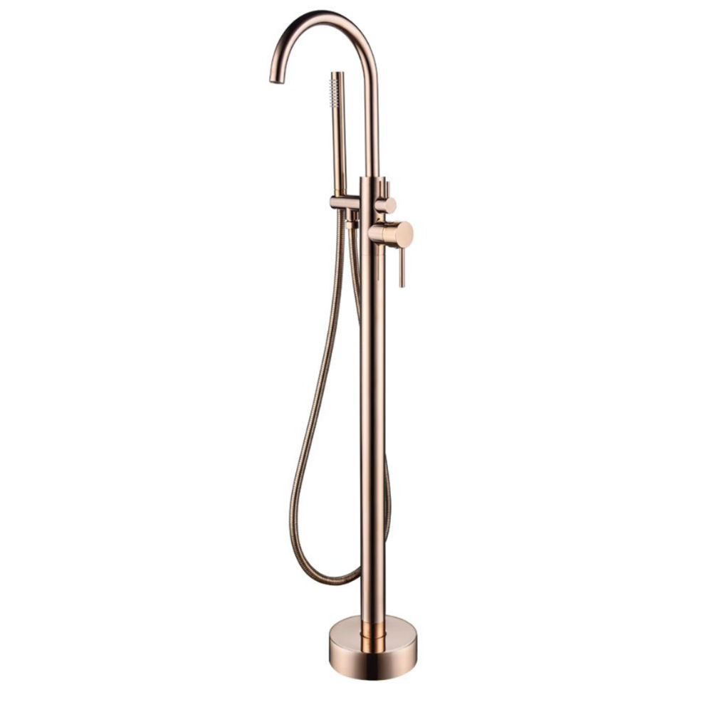 ROSE GOLD FREE STANDING BATH MIXER - ROUND
