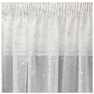Matoc Readymade Curtain -Foiled Silver Leaf -Taped -500cm W x 230cm H
