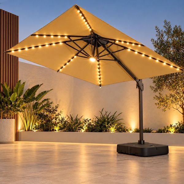 Prestige Home - Cantilever Sun Umbrella with LED - 3M x 3M