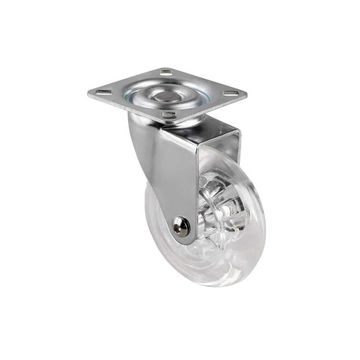 75mm TRANSLUCENT PU CLEAR PLATE SWIVEL CASTOR
