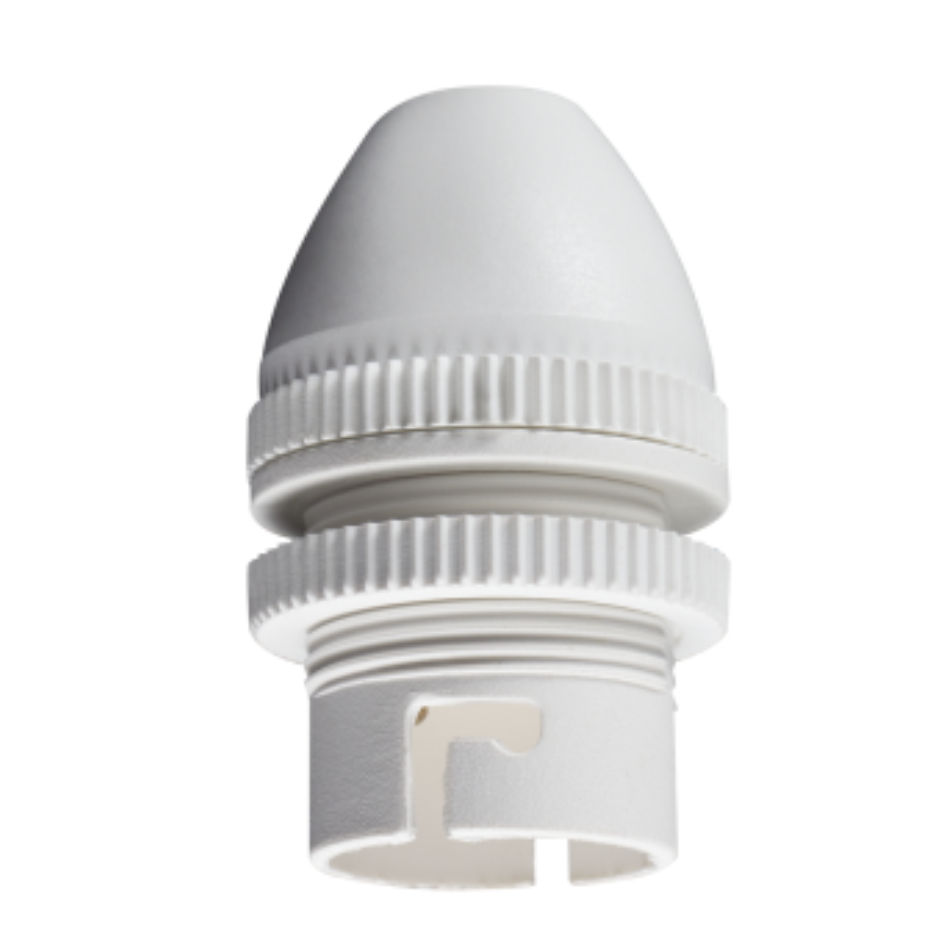 BC White Plastic Lampholder with Ring