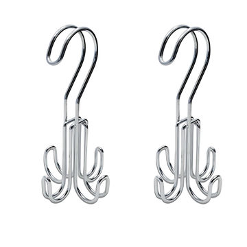Belt & Tie Hanger, Chrome, 4 Hook(2 Pack)