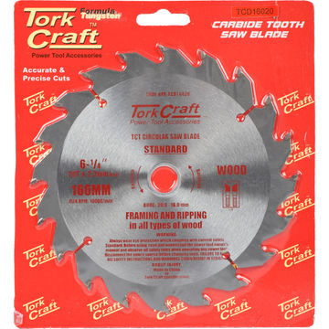 Tork Craft - Blade Tct 160 x 20T 20/16 General Purpose Rip Wood