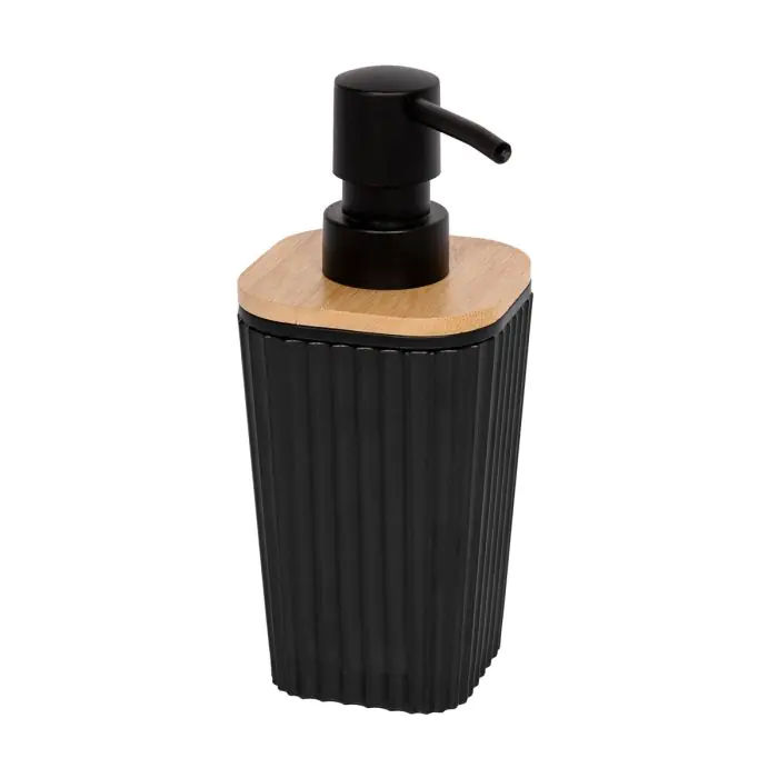 Woodly Soap Dispenser, Black, Bamboo