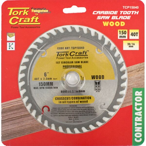 Blade Contractor 150 X 40T 20/16 Circular Saw Tct