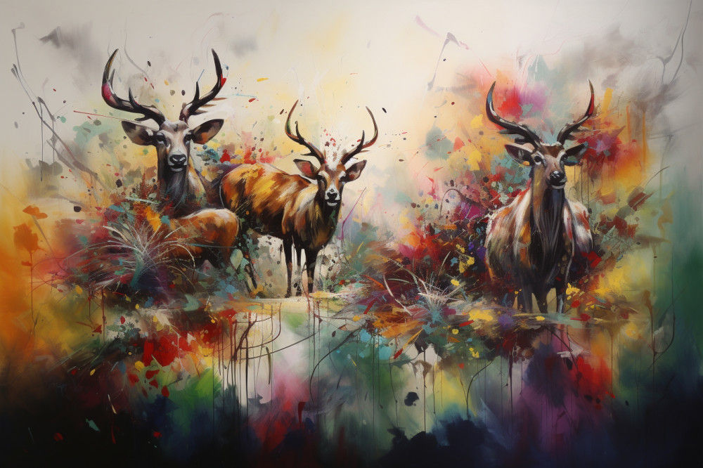 Canvas Wall Art - Abstract Piece Portrays Harmonious Coexistance - A1366 - [120 x 80 cm]